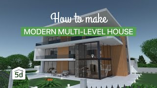 Modern multilevel house by Planner 5D MAC app [upl. by Pomona]