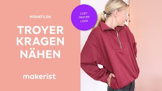 Troyer Kragen nähen  makerist easy DIY [upl. by Hartmann]