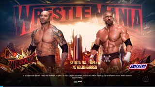 Triple H vs Batista Wrestlemania 35  WWE 2K24 [upl. by Xet741]