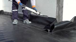 Lineflex EPDM Parapet Detail Application [upl. by Ahtikal74]