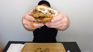 Satisfying Cravings ASMR Eating a Triple Decker Bacon Cheeseburger and Reuben Sandwich [upl. by Teddy]