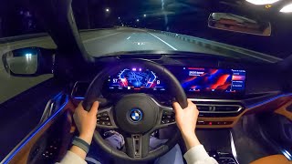 2022 BMW i4 M50  POV Night Drive Binaural Audio [upl. by Hyacintha647]