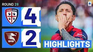 CAGLIARISALERNITANA 42  HIGHLIGHTS  Cagliari triumph in gol fest  Serie A 202324 [upl. by Chipman]