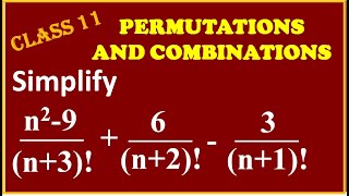 PERMUTATIONS amp COMBINATIONS  Simplify   n29  n3    6  n2    3  n1 [upl. by Sammie]