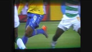 Luis Fabiano amazing goal brazil v ivory coast Handball [upl. by Proudlove]