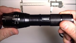 UltrafireCREE XML XML T6 LED 1600LM Flashlight Torch Lumen Zoomable ReviewDisassemblyMod [upl. by Berkow328]