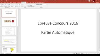 Epreuve Concours 2016Partie Automatique prepa tunisiePartie 1 [upl. by Wollis]