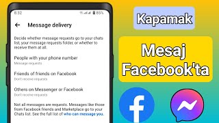 Facebook Mesajı Nasıl Kapatılır  Facebookta Mesaj Seçeneği Nasıl Kapatılır [upl. by Vern634]