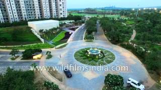 Aerial views of the DLF Magnolias and Aralias apartments in Gurgaon [upl. by Zelig]