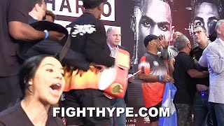 OH SHT WILD JERMELL CHARLO VS BRIAN CASTANO WEIGHIN FIGHT NEARLY BREAKS OUT BETWEEN BOTH TEAMS [upl. by Fionna]