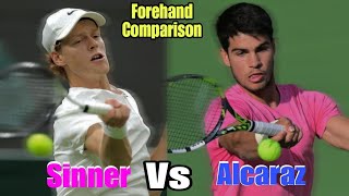 Carlos Alcaraz Vs Jannik Sinner Forehand Comparison  Who Is Better [upl. by Kennett921]