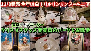 大混雑！販売初日に販売中止⁉︎【スーベニアミニスナックケース】クリスマスグッズ＆メニュー開始 東京ディズニーシー [upl. by Oag450]