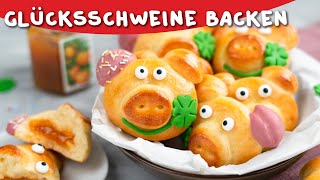 Süße Glücksschweinchen backen zu Silvester aus QuarkÖlTeig [upl. by Pejsach]