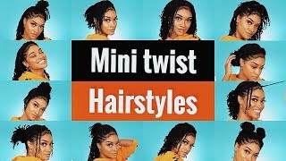 14 HAIRSTYLES with Mini Twists Vlogmas Day 4  Bri Hall [upl. by Lind]