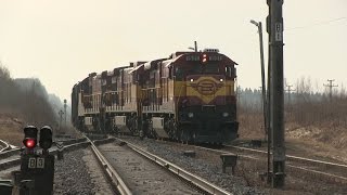 Тройной американский тепловоз Ц36 на ст Ракке  Triple GE C367i at Rakke station [upl. by Lyris]