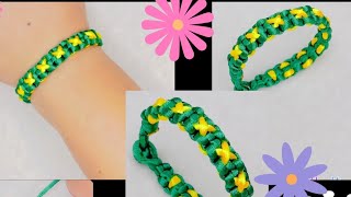 SUPER EASY TO MAKE MACRAME BRACELET 🪢💞 PARACORD BRACELET TUTORIAL [upl. by Dorolice]