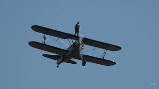 Joe under Wing Walking  2024 Culpeper Air Fest [upl. by Ariamoy]