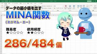 Excelで数値の範囲の中の最小値を文字も含めて求められるMINA（ミニマムエー）関数 [upl. by Mmada]