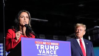 Former Democrat Tulsi Gabbard announces shift to Republican Party at Trump Rally [upl. by Mirak]