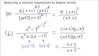 Reducing a rational expression to lowest terms [upl. by Sorkin]