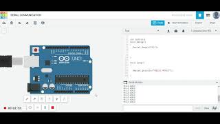 7 serial comm Simulation using tinkercad hindi arduino [upl. by Newg]