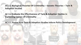 Unit 2 ACs 21 32 41 Biological Theories  Genetic Theories  Twin amp Adoption Studies [upl. by Avlem571]