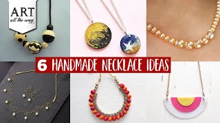 6 Handmade Necklace Ideas  Necklace Making  Jewellery Design [upl. by Groscr]