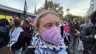 Greta Thunberg slammed Germany and Protest with Antiisrael Protesters [upl. by Yerffoej]