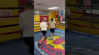 Ukraine 🇺🇦 boxer works on pivoting and L step Tell me what you think boxingtraining boxing [upl. by Atse141]