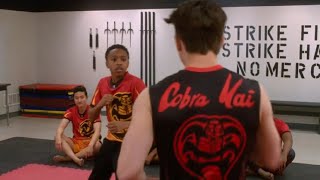 Cobra Kai Season 4  Kenny VS Robby Training Fight [upl. by Aivalf]