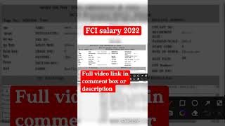 FCI latest salary slip 2022 [upl. by Irahk832]