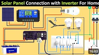 how to make Solar Panel connection For Homewith Inverter Solar Panel for Home 580 watt solar panel [upl. by Fabrianne]