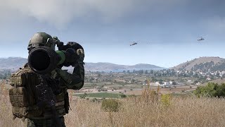 Using Stinger Missiles to completely destroys ka52 helicopters  MilSim Arma3 U04 [upl. by Nealon998]