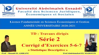 Statistique Descriptive S1 TD Série 2 Corrigés dExercices 567 [upl. by Azriel846]