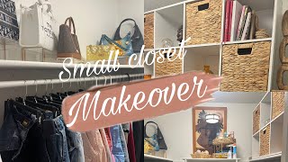 closetmakeover SMALL CLOSET MAKEOVER  Closet Organization Ideas [upl. by Odysseus554]