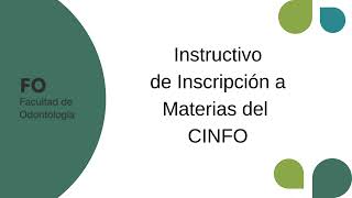 Inscripción a materia del CINFO [upl. by Hsemin823]