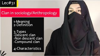 Clan Its Meaning Definition Types and Characteristics in Sociology and Anthropology in Urdu Hindi [upl. by Lenad720]