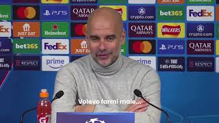 Pep Guardiola e la battuta sull’autolesionismo polemiche dopo il pareggio del Manchester City [upl. by Hayman]