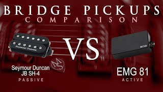 Seymour Duncan JB SH4 vs EMG 81  Bridge Pickup Guitar Tone Comparison Demo [upl. by Yert]