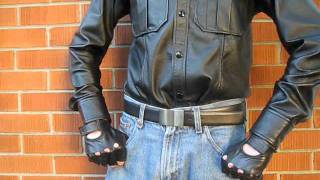 Damascus Half Finger Leather Gloves [upl. by Annaerb]