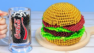 DIY FAST FOOD Hamburger From Magnetic Balls  Best of ASMR Magnet Cooking [upl. by Kittie]