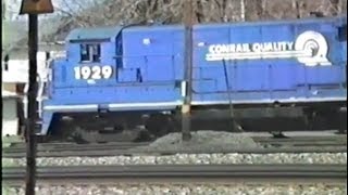 Conrail and Amtrak Trains at Lyons NY April 1995 with NS [upl. by Louisa]