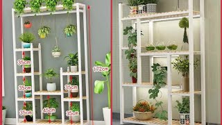 Estantes de madera para sala con macetas y Repisas de madera con plantas para salaplant racks ideas [upl. by Nido]