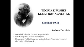 Teoria e Fushes Elektromagnetike Seminar 1011 [upl. by Gunning]