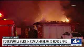 4 hurt in Rowland Heights house fire [upl. by Dayir]