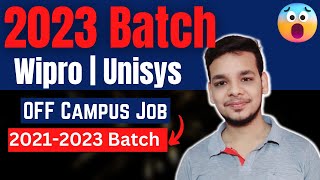 Unisys  Wipro Hiring 2023 Batch  Latest Hiring  2023 Batch  OFF Campus Job Drive 20212023 Batch [upl. by Lenej614]