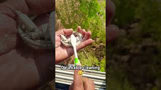 How to clean mobile data cable  charging cable cleaning lifehacks shorts [upl. by Ailhad25]