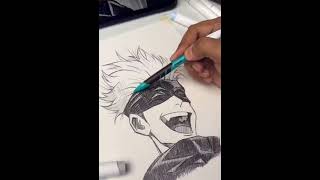 Gojo Drawing art sketch shorts drawing [upl. by Silvio]