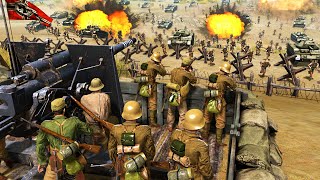 WW2 German ARTILLERY FORTRESS vs 2000 Charging BRITISH ARMY  Gates of Hell Mod [upl. by Duffy]