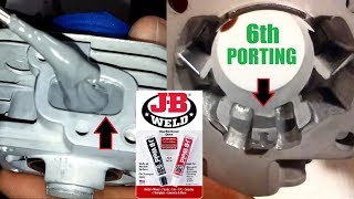 Part 23 JBWeld 6th porting in Zenoah G270RC custom Trevor Simpson Cylinder [upl. by Slorac]